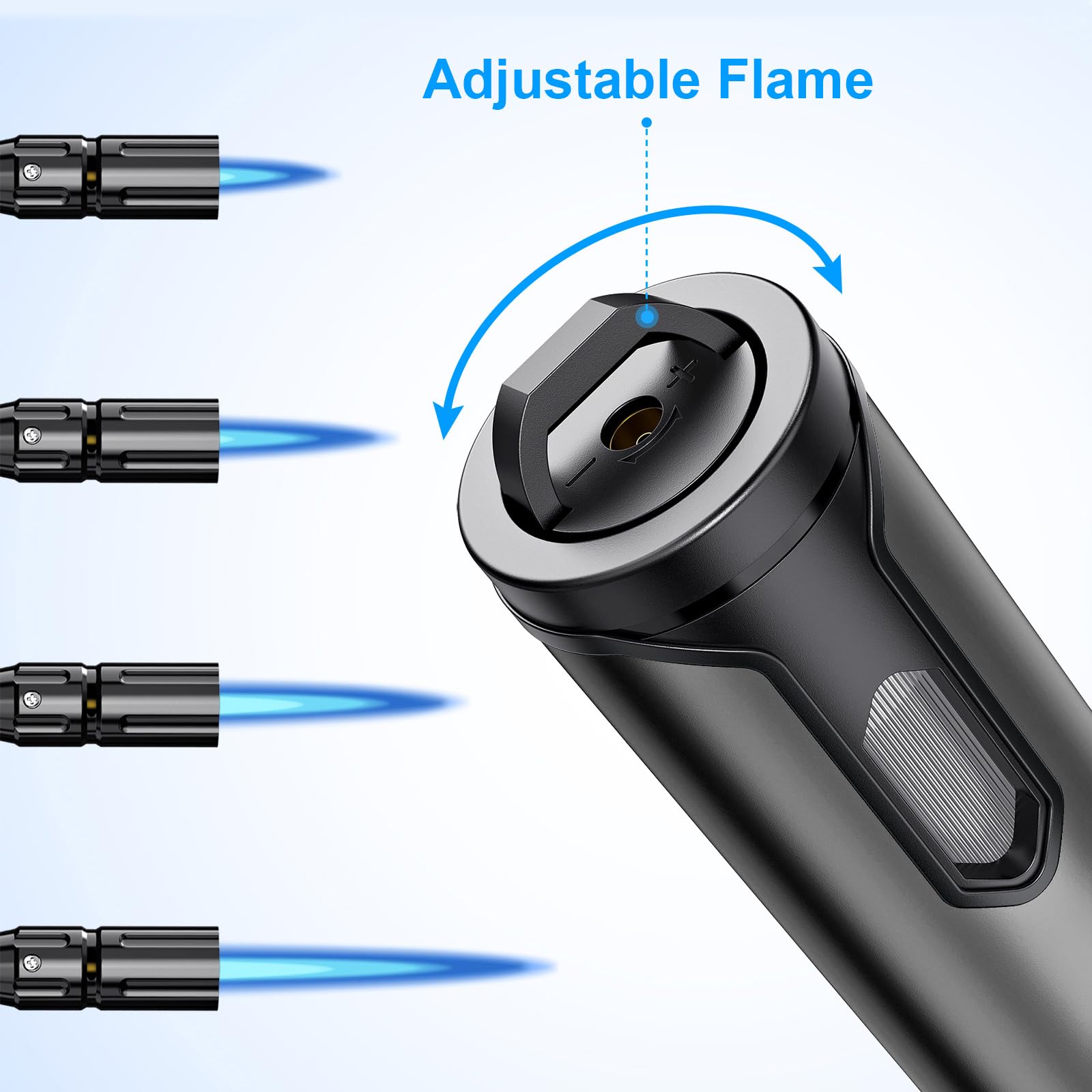 TOPKAY Torch Lighter Refillable Butane Lighter Long Flexible Neck Multipurpose Lighter for Candles Grill BBQ Fireplaces Kitchen Camping (No Prefilled) - CookCave