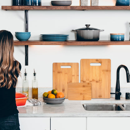 Totally Bamboo 3-Piece Bamboo Cutting Board Set; 3 Assorted Sizes of Bamboo Wood Cutting Boards for Kitchen - CookCave