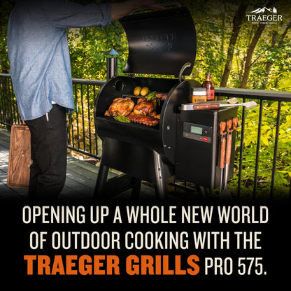 Traeger Grills Pro 575 Wood Pellet Smoker and Grill, WiFi and App Enabled Electric Smoker, 6-in-1 BBQ and Pellet Grill, 572 Square Inches of Grilling Area, 500 Degree Max Temperature, Black Finish - CookCave