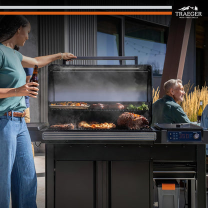 Traeger Woodridge Elite Electric Wood Pellet Grill and Smoker, 970 Sq. In., Side Sear Station, WiFIRE Technology, Super Smoke Mode, Outdoor Pellet Smoker Grill with Insulated Body, TFC97XLH - CookCave