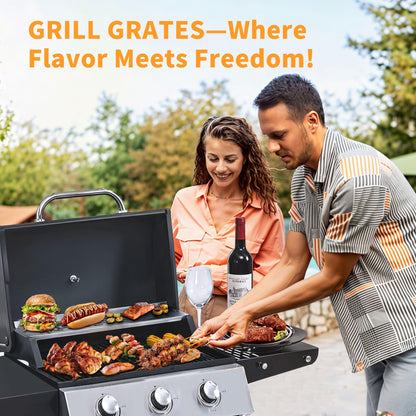 Tufons 3-Burner Propane Gas BBQ Grill with Warming Rack, Stainless Steel Gas Grill with 25,650 BTUs Output for Outdoor,Camping,Barbecue Grilling & Backyard Cooking,Black and Silver - CookCave