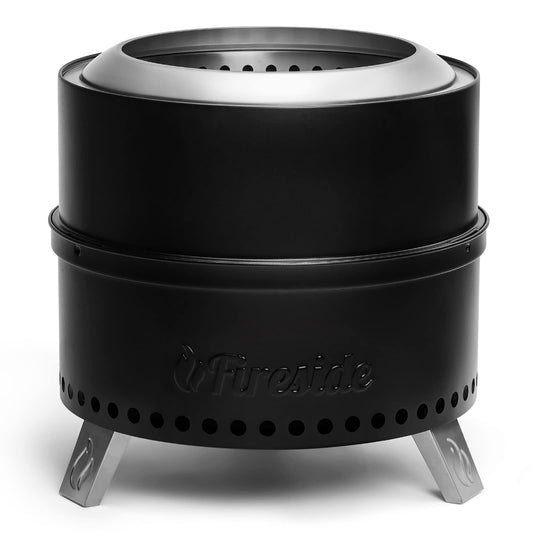 TURBRO 19 Inch Smokeless Fire Pit for Outdoor Wood Burning, Portable Stainless Steel Camping Stove with Stand, Removable Ash Pan, Waterproof Storage Bag, Unique Nested Design, Pluto R19-PG, Black - CookCave