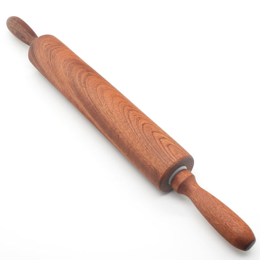 TUSIWIT Classic Sapele Wood Rolling Pin With Handles,Baking Wooden Rolling Pin （17''L x 1.77"W) - CookCave