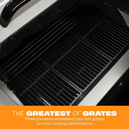 Tytus Fresno 5 Burner Propane or Natural Gas Island Grill with Cover and LED Light - 864 sq. in. Cooking Area, 48,000 BTU Grill, 12,000 BTU Side Burner - All Gunmetal - CookCave