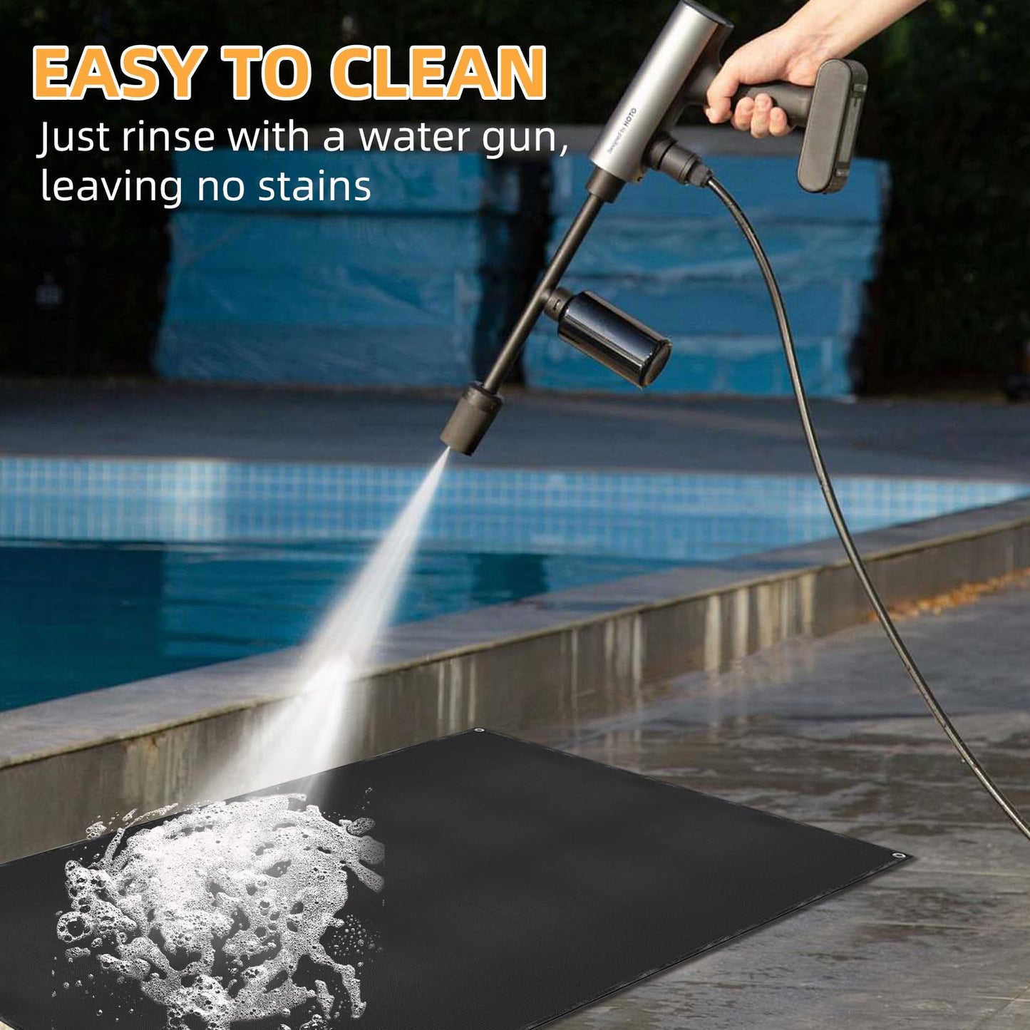 Under Grill Mat for Outdoor Grilling, 60 x 48 inches Double-Sided Fireproof Waterproof BBQ Protector for Deck and Patio Under Grill Mat for Outdoor BBQ - CookCave