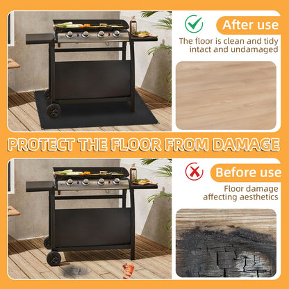 Under Grill Mat for Outdoor Grilling, 60 x 48 inches Double-Sided Fireproof Waterproof BBQ Protector for Deck and Patio Under Grill Mat for Outdoor BBQ - CookCave