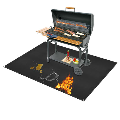 Under Grill Mat for Outdoor Grilling, 60 x 48 inches Double-Sided Fireproof Waterproof BBQ Protector for Deck and Patio Under Grill Mat for Outdoor BBQ - CookCave