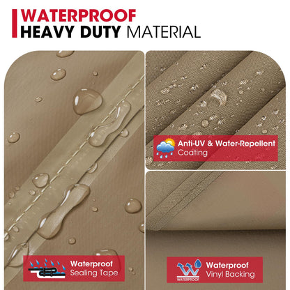 Unicook 55 Inch Grill Cover for Outdoor Grill, Heavy Duty Waterproof Gas BBQ Cover with Sealed Seam, Rip and Fade Resistant Barbecue Covering for Weber Nexgrill Charbroil, Neutral Taupe - CookCave