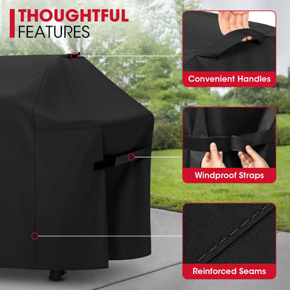 Unicook 58 Inch Grill Cover for Weber Genesis II, LX 300 Series and Genesis 300 Series Gas Grills, Heavy Duty Waterproof Fade Resistant BBQ Cover, All Weather Protection, Compared to Weber 7130 - CookCave