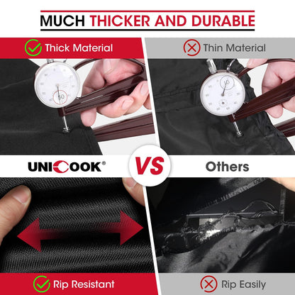 Unicook Heavy Duty Waterproof Barbecue Gas Grill Cover, 65-inch BBQ Cover, Special Fade and UV Resistant Material, Durable and Convenient, Fits Grills of Weber Char-Broil Nexgrill Brinkmann and More - CookCave