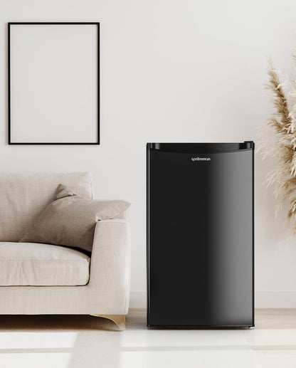 Upstreman 3.2 Cu.Ft Mini Fridge with Freezer, Single Door Mini Fridge, Dorm Fridge, Adjustable Thermostat, Mini Refrigerator for Bedroom, Office, Dorm, Black-BR321 - CookCave