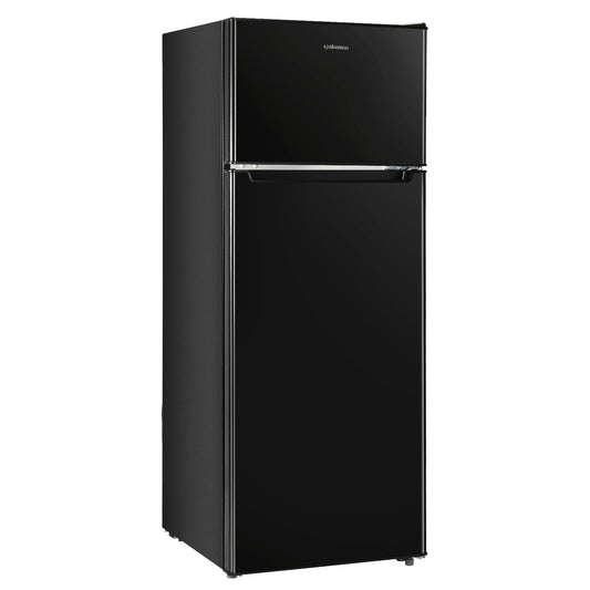 Upstreman 7.7 Cu.Ft. Refrigerator with Freezer, Double Door Fridge, Adjustable Thermostat, Large Capacity, Reversible Door Swing, Refrigerator for Apartment, Office, Dorm, Black（BD75） - CookCave