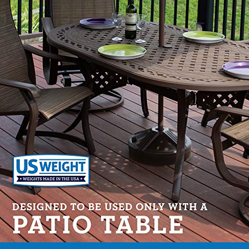 US Weight Durable Fillable Umbrella Base Designed to be Used with a Patio Table 3.5 pounds , Bronze - CookCave