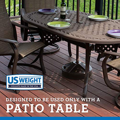 US Weight Durable Fillable Umbrella Base Designed to be Used with a Patio Table 3.5 pounds , Bronze - CookCave