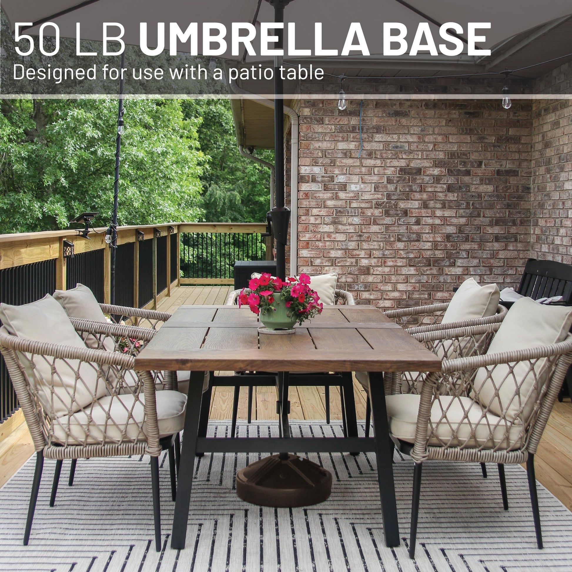 US Weight Durable Fillable Umbrella Base Designed to be Used with a Patio Table 3.5 pounds , Bronze - CookCave