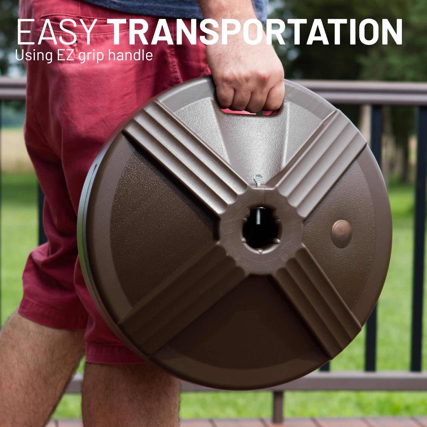 US Weight Durable Fillable Umbrella Base Designed to be Used with a Patio Table 3.5 pounds , Bronze - CookCave