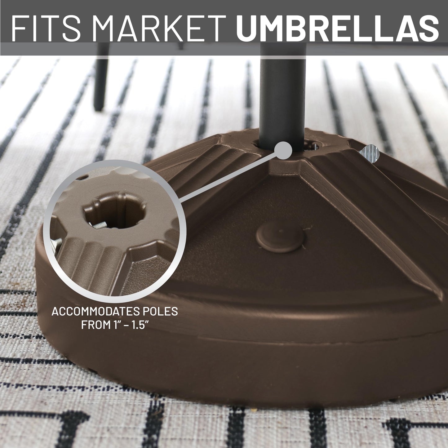 US Weight Durable Fillable Umbrella Base Designed to be Used with a Patio Table 3.5 pounds , Bronze - CookCave