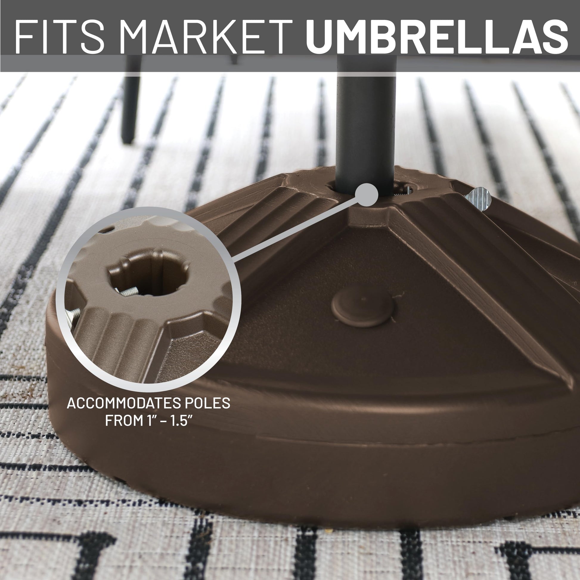 US Weight Durable Fillable Umbrella Base Designed to be Used with a Patio Table 3.5 pounds , Bronze - CookCave