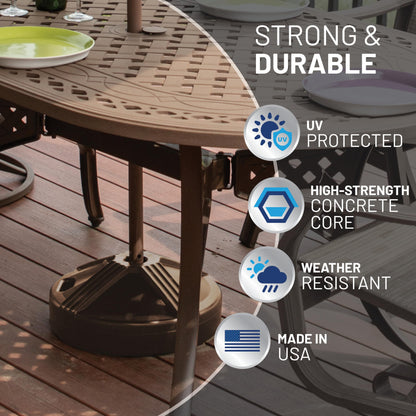 US Weight Durable Fillable Umbrella Base Designed to be Used with a Patio Table 3.5 pounds , Bronze - CookCave