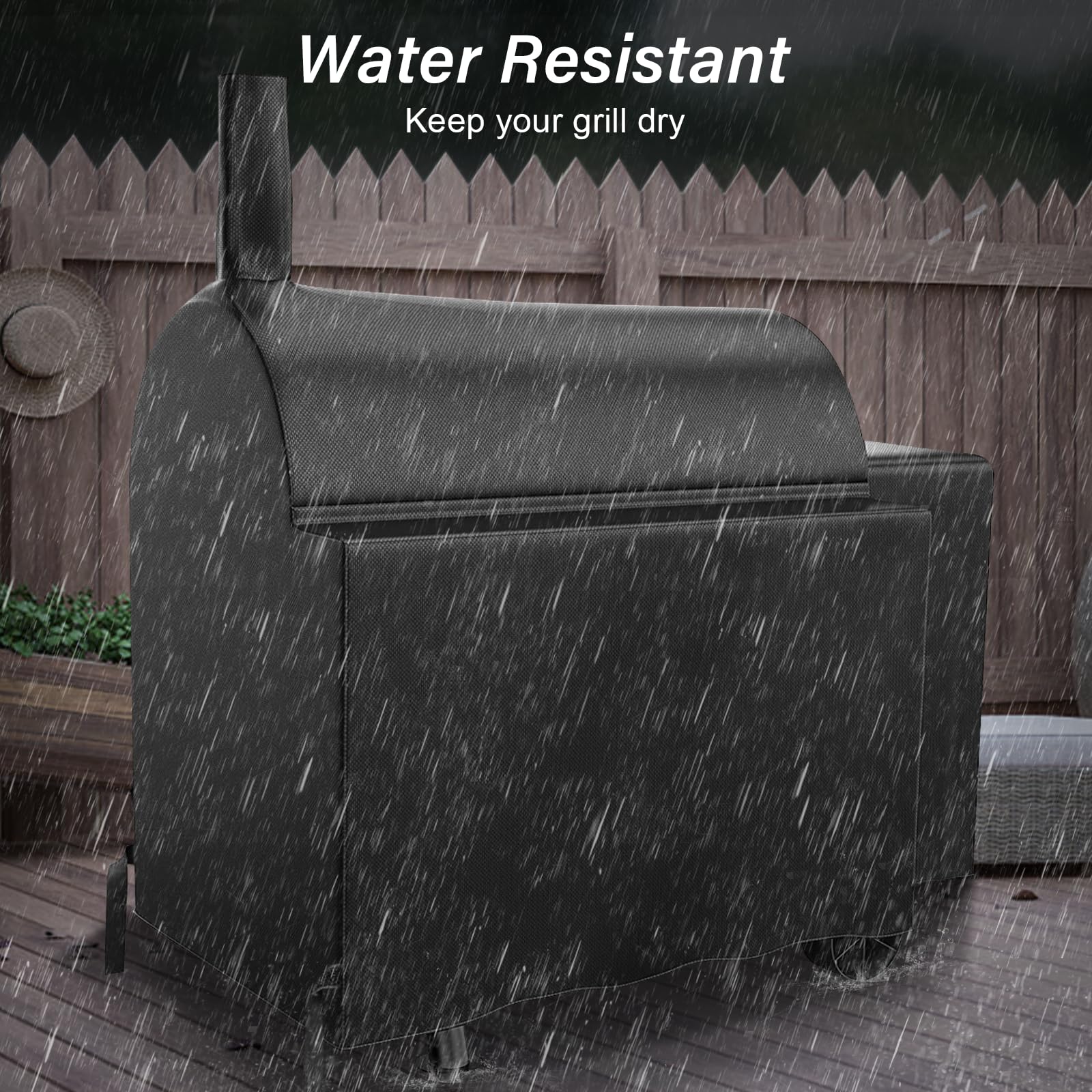 Utheer Waterproof Grill Cover for Oklahoma Joe's Longhorn Offset Smoker – 600D Heavy Duty BBQ Protection, UV & Wind Resistant, 70" L x 60" H x 40" W - CookCave