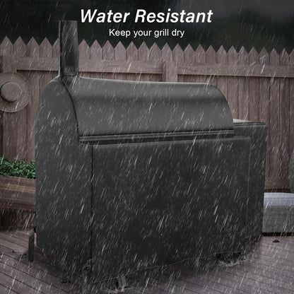 Utheer Waterproof Grill Cover for Oklahoma Joe's Longhorn Offset Smoker – 600D Heavy Duty BBQ Protection, UV & Wind Resistant, 70" L x 60" H x 40" W - CookCave