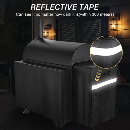 Utheer Waterproof Grill Cover for Oklahoma Joe's Longhorn Offset Smoker – 600D Heavy Duty BBQ Protection, UV & Wind Resistant, 70" L x 60" H x 40" W - CookCave