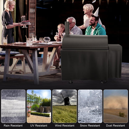 Utheer Waterproof Grill Cover for Oklahoma Joe's Longhorn Offset Smoker – 600D Heavy Duty BBQ Protection, UV & Wind Resistant, 70" L x 60" H x 40" W - CookCave