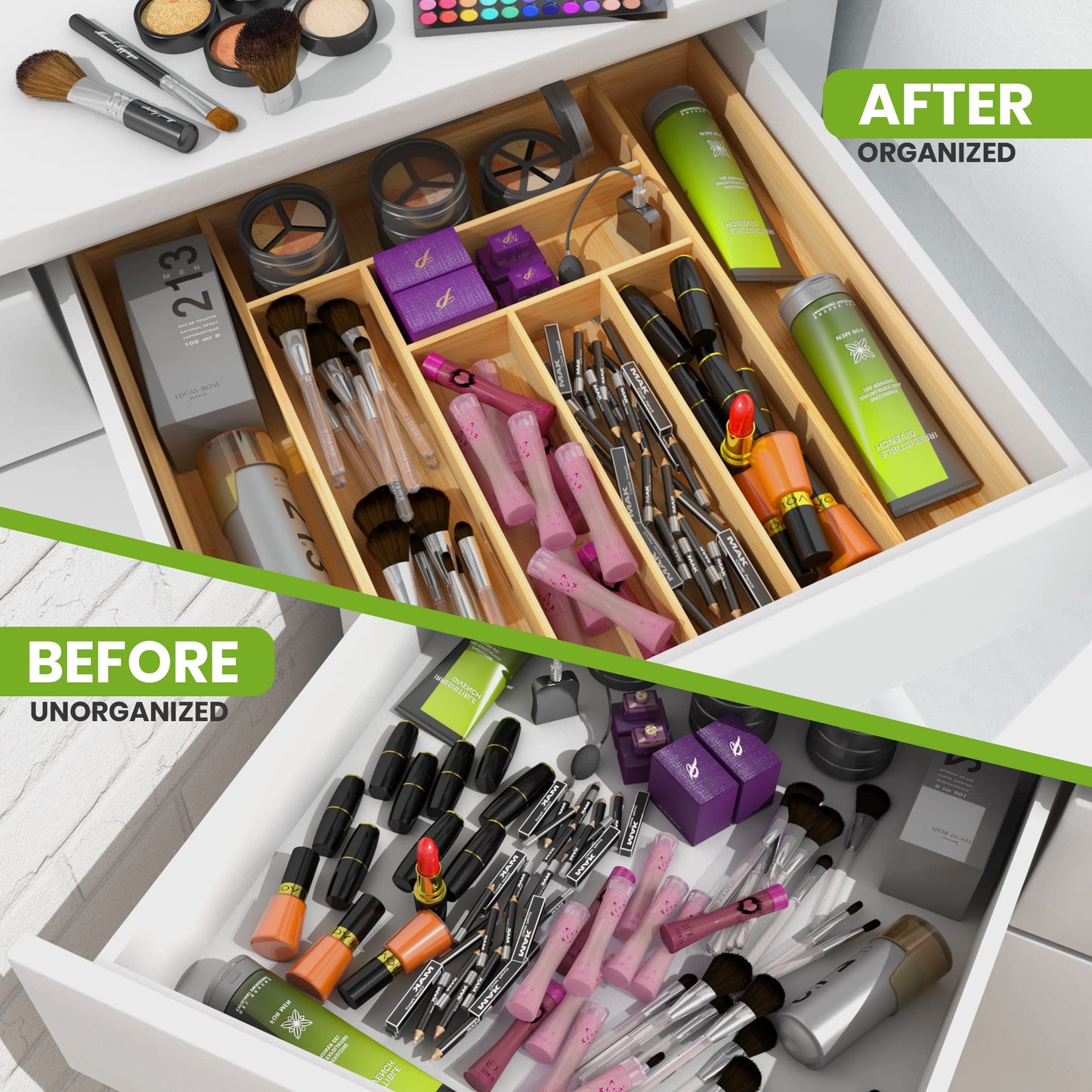 Utopia Kitchen Silverware Organizer, Expandable Bamboo Utensil Drawer Organizer, Kitchen Drawer Organizer, Silverware Organizer for Cutlery, Utensils, Flatware Holder (6-8 Slots, Natural) Pack of 1 - CookCave