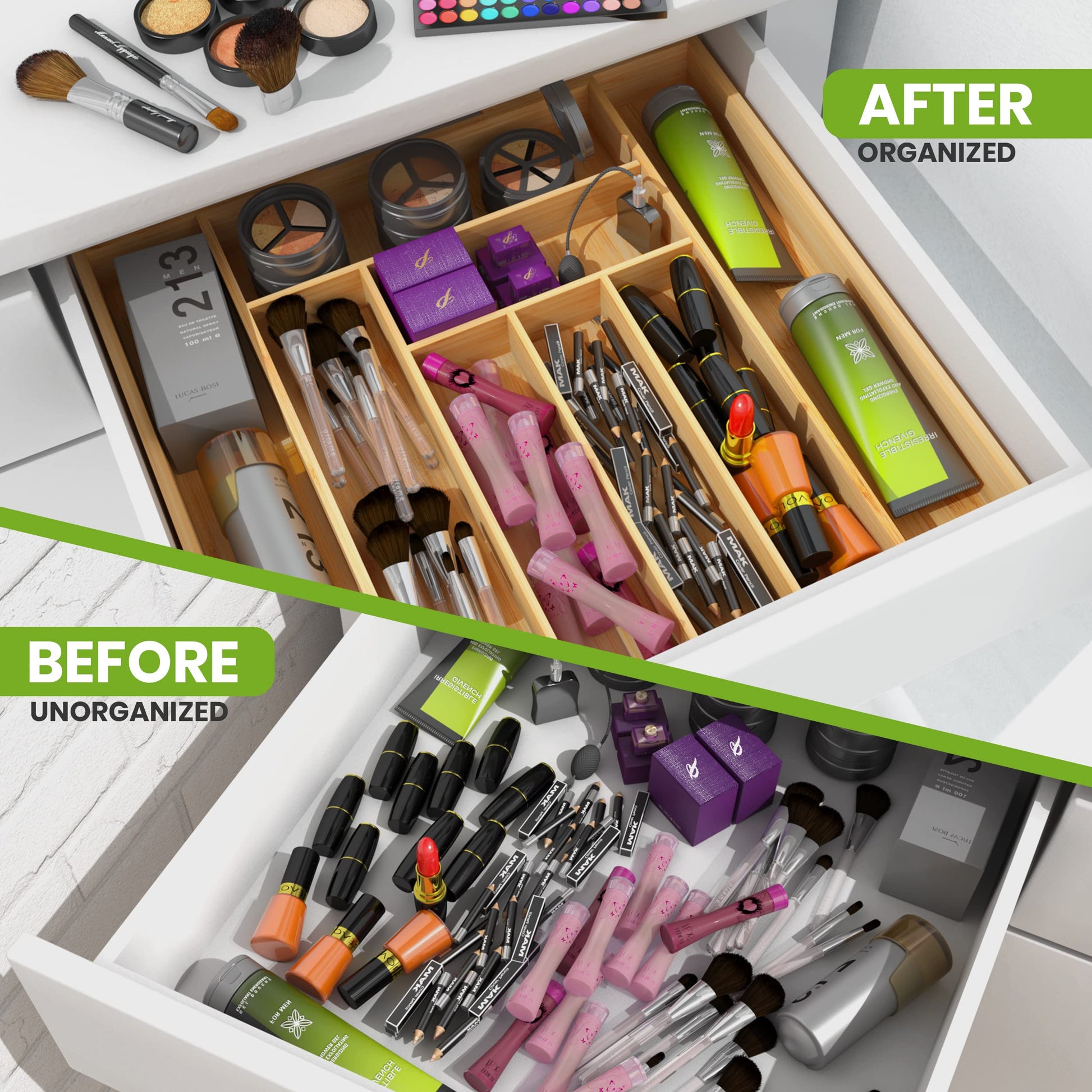 Utopia Kitchen Silverware Organizer, Expandable Bamboo Utensil Drawer Organizer, Kitchen Drawer Organizer, Silverware Organizer for Cutlery, Utensils, Flatware Holder (6-8 Slots, Natural) Pack of 1 - CookCave