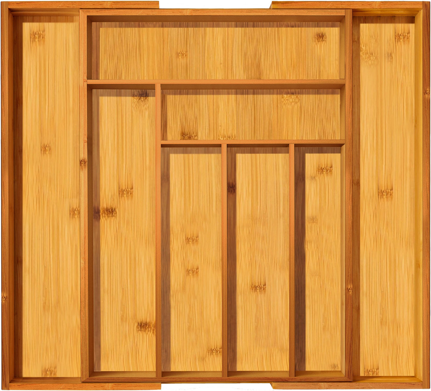 Utopia Kitchen Silverware Organizer, Expandable Bamboo Utensil Drawer Organizer, Kitchen Drawer Organizer, Silverware Organizer for Cutlery, Utensils, Flatware Holder (6-8 Slots, Natural) Pack of 1 - CookCave