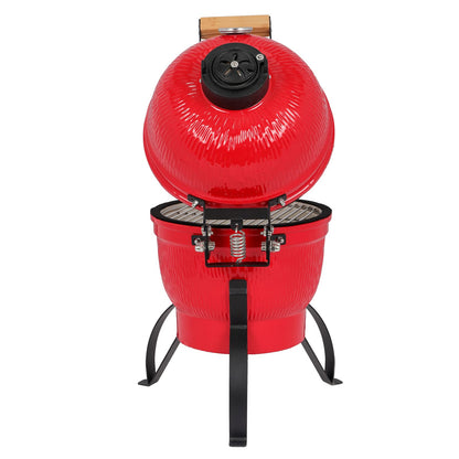 Vasitelan Ceramic Grill,13 inch Portable Ceramics Charcoal Barbecue Grill,Kamado BBQ Charcoal Grill (Orange) - CookCave