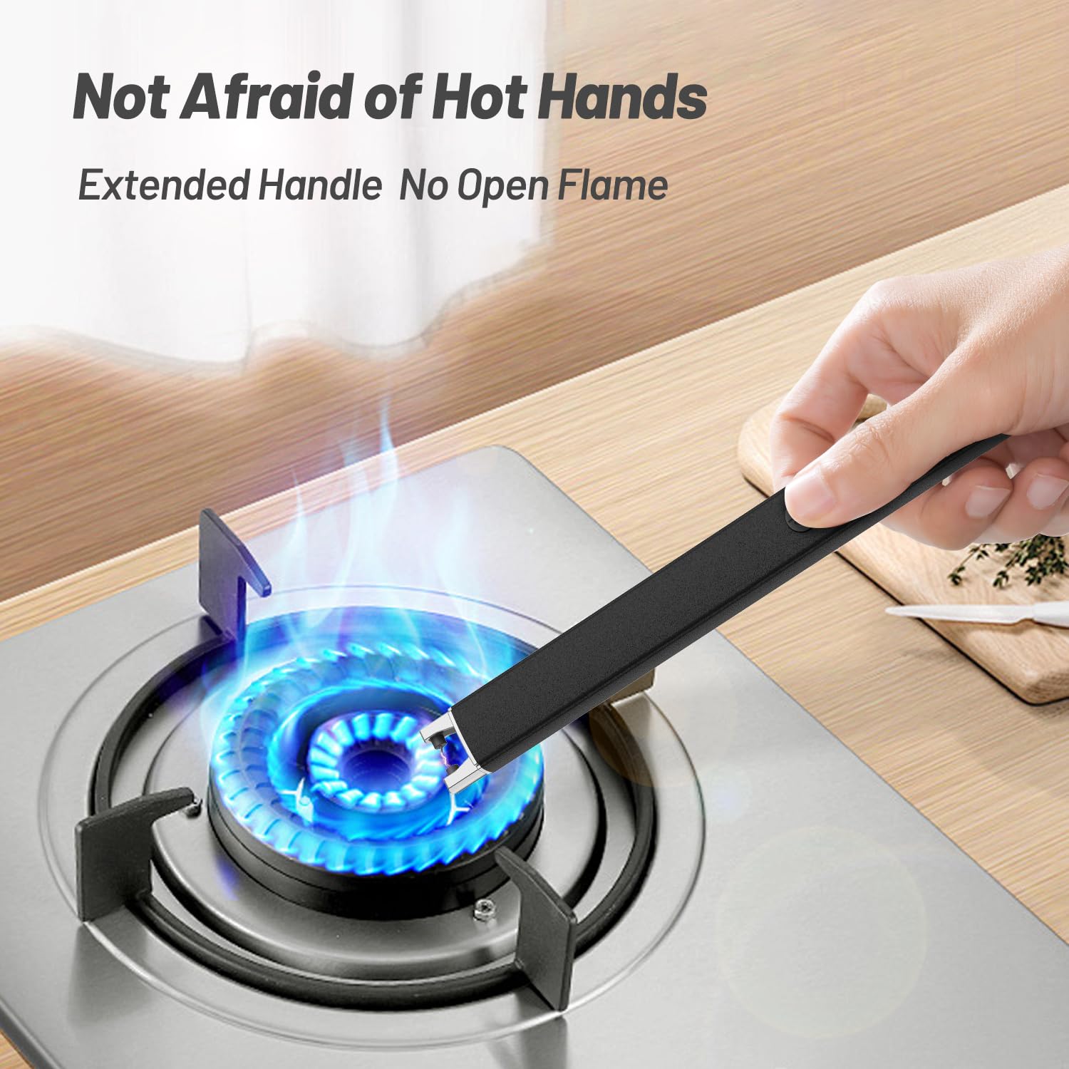 VEHHE Candle Lighter, Windproof Pulse Electric Lighter with Anti-False-Touch Lock and Led Display, Lighters for Candle BBQ Camping Festivals-Black - CookCave