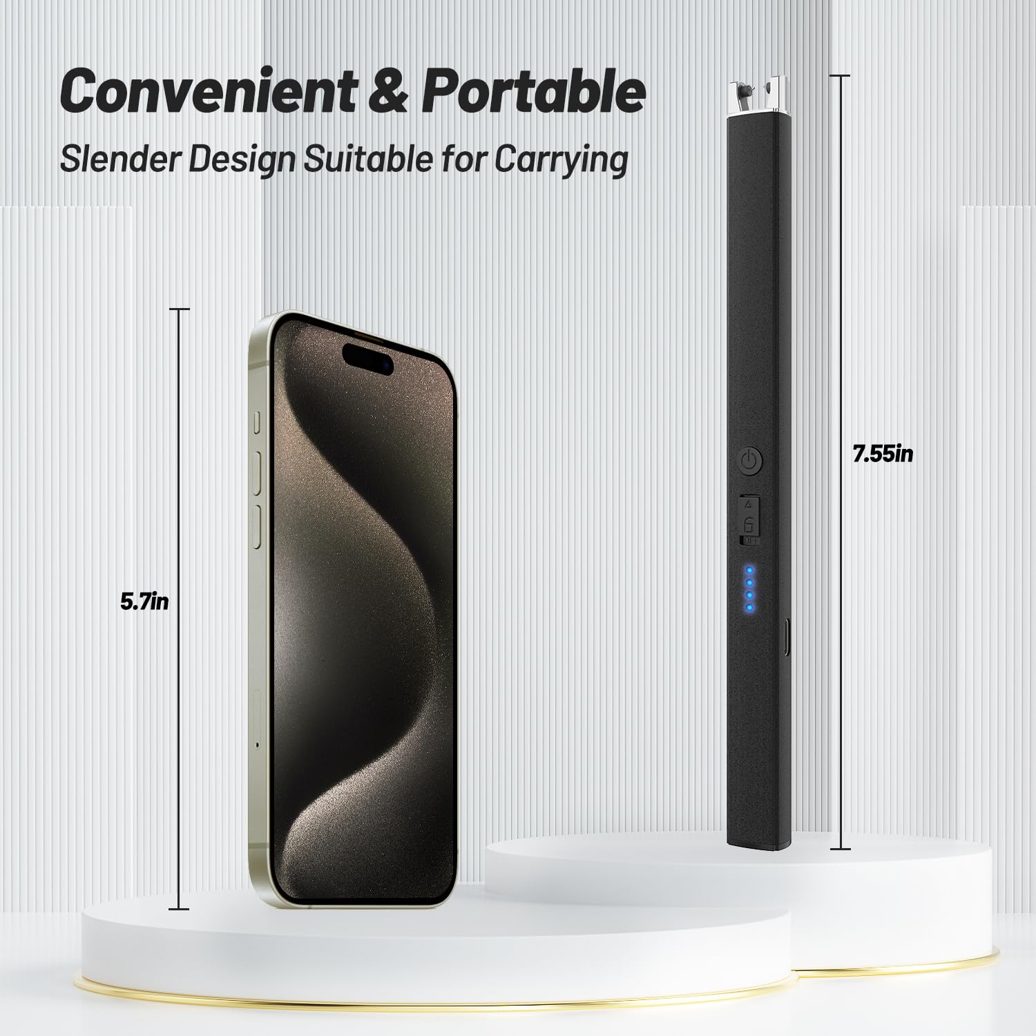 VEHHE Candle Lighter, Windproof Pulse Electric Lighter with Anti-False-Touch Lock and Led Display, Lighters for Candle BBQ Camping Festivals-Black - CookCave