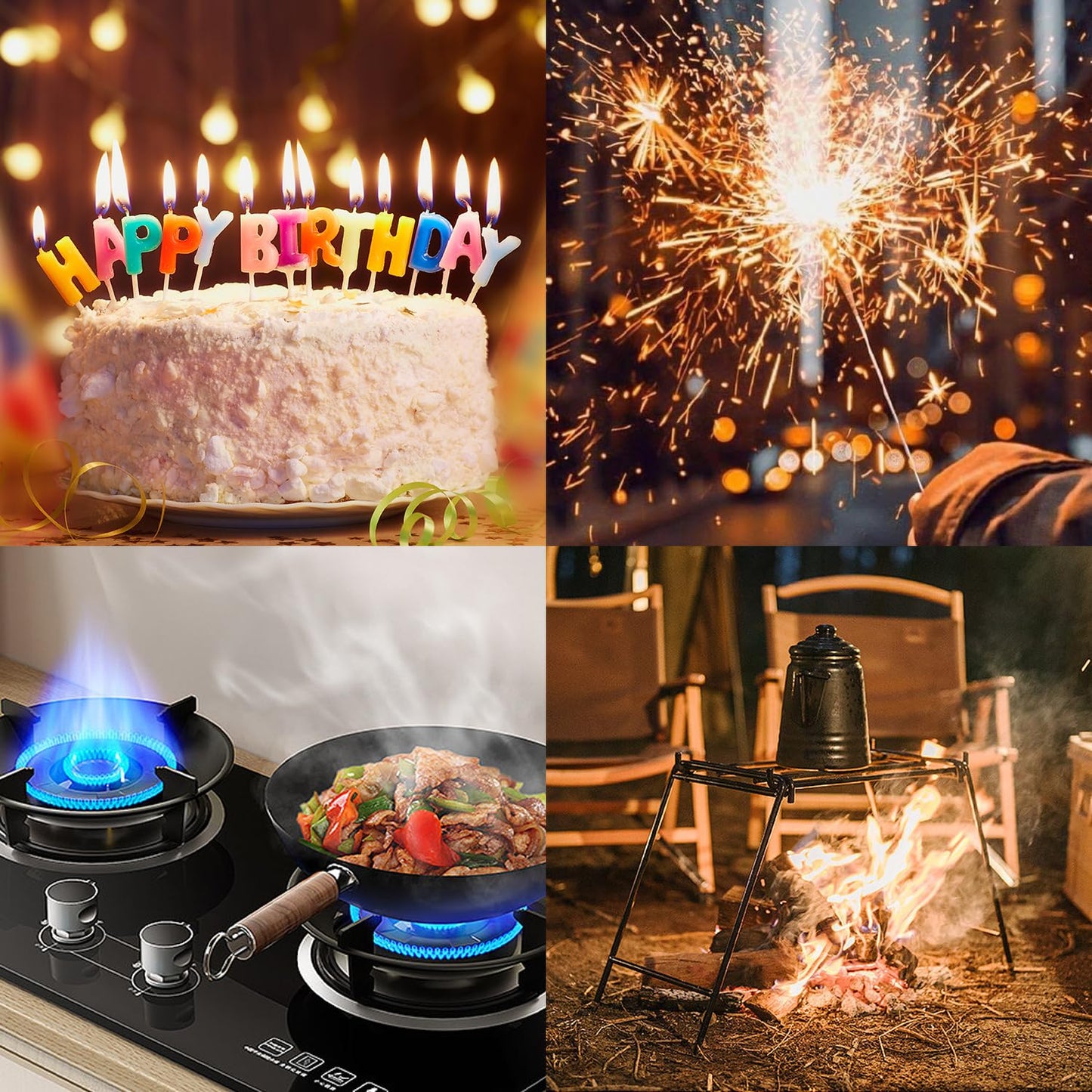 VEHHE Electric Lighter with 360° Flexible Neck, Flameless Windproof Long Candle Lighter with Led Battery Display, USB C Rechargeable with Hanging Hook for Gifts BBQ Fireworks (Black) - CookCave