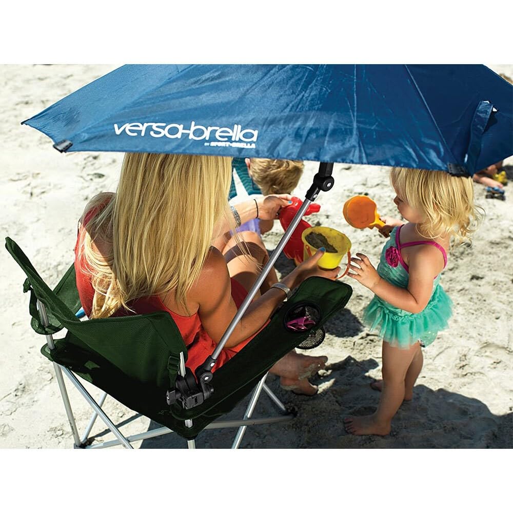 Versa-Brella UPF 50+ Personal Sun Shade - Portable Umbrella for Sports & Outdoors - Secure Clamp, 360-Degree Swivel Adjustable Position for Maximum Sun Protection - Compact with Carry Case - CookCave