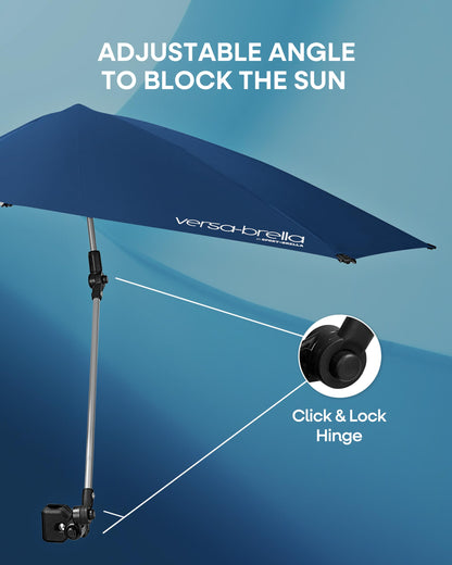 Versa-Brella UPF 50+ Personal Sun Shade - Portable Umbrella for Sports & Outdoors - Secure Clamp, 360-Degree Swivel Adjustable Position for Maximum Sun Protection - Compact with Carry Case - CookCave