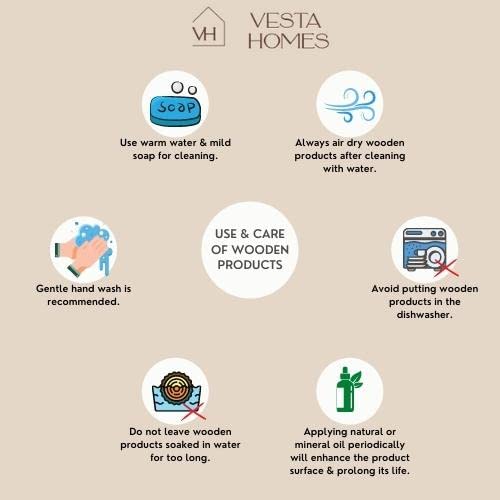 Vesta Homes Wooden Cutting Board/Chopping, Serving Board, Platter for Vegetables, Fruits, Cheese, and Charcuterie | Natural Acacia Wood | 16 * 9 Inches | Handcrafted in India - CookCave