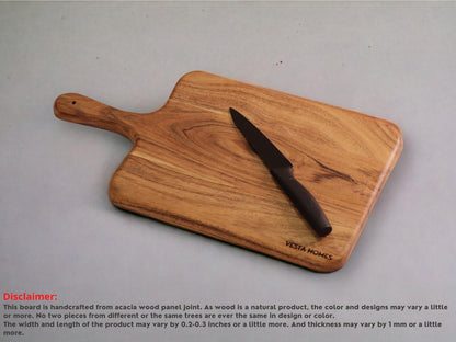 Vesta Homes Wooden Cutting Board/Chopping, Serving Board, Platter for Vegetables, Fruits, Cheese, and Charcuterie | Natural Acacia Wood | 16 * 9 Inches | Handcrafted in India - CookCave