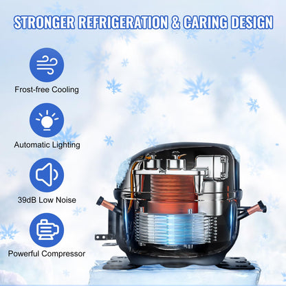 VEVOR 24 inch Undercounter Refrigerator, 2 Drawer Refrigerator with Different Temperature, 4.87 Cu.ft. Capacity, Waterproof Indoor and Outdoor Under Counter Freezer Fridge for Home and Commercial Use - CookCave