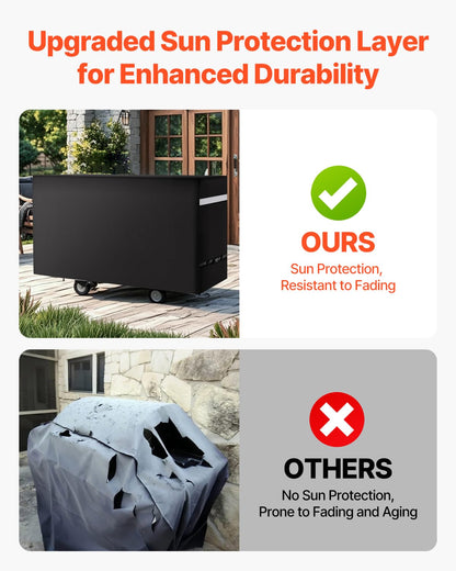 VEVOR Grill Cover, 59 inch BBQ Covers for Outdoor Grills, Waterproof, Fade Resistant, Weather Resistant Heavy Duty 600D Polyester, Easy On/Off, with Secure Buckles, Black - CookCave