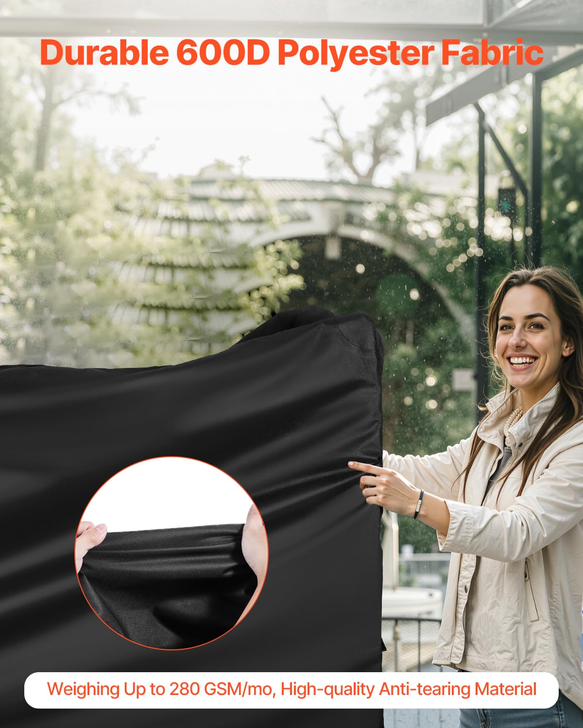 VEVOR Grill Cover, 59 inch BBQ Covers for Outdoor Grills, Waterproof, Fade Resistant, Weather Resistant Heavy Duty 600D Polyester, Easy On/Off, with Secure Buckles, Black - CookCave