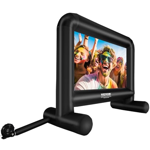 VEVOR Inflatable Movie Screen, 16 FT Inflatable Projector Screen for Outside with Blower and Carrying Bag, Front/Rear Projection, Oxford Fabric Blow Up Screen for Outdoor Parties Backyard Movie Night - CookCave