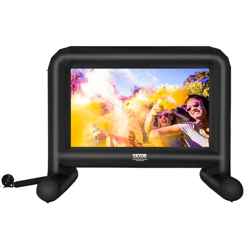 VEVOR Inflatable Movie Screen, 16 FT Inflatable Projector Screen for Outside with Blower and Carrying Bag, Front/Rear Projection, Oxford Fabric Blow Up Screen for Outdoor Parties Backyard Movie Night - CookCave