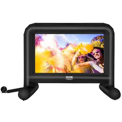 VEVOR Inflatable Movie Screen, 16 FT Inflatable Projector Screen for Outside with Blower and Carrying Bag, Front/Rear Projection, Oxford Fabric Blow Up Screen for Outdoor Parties Backyard Movie Night - CookCave