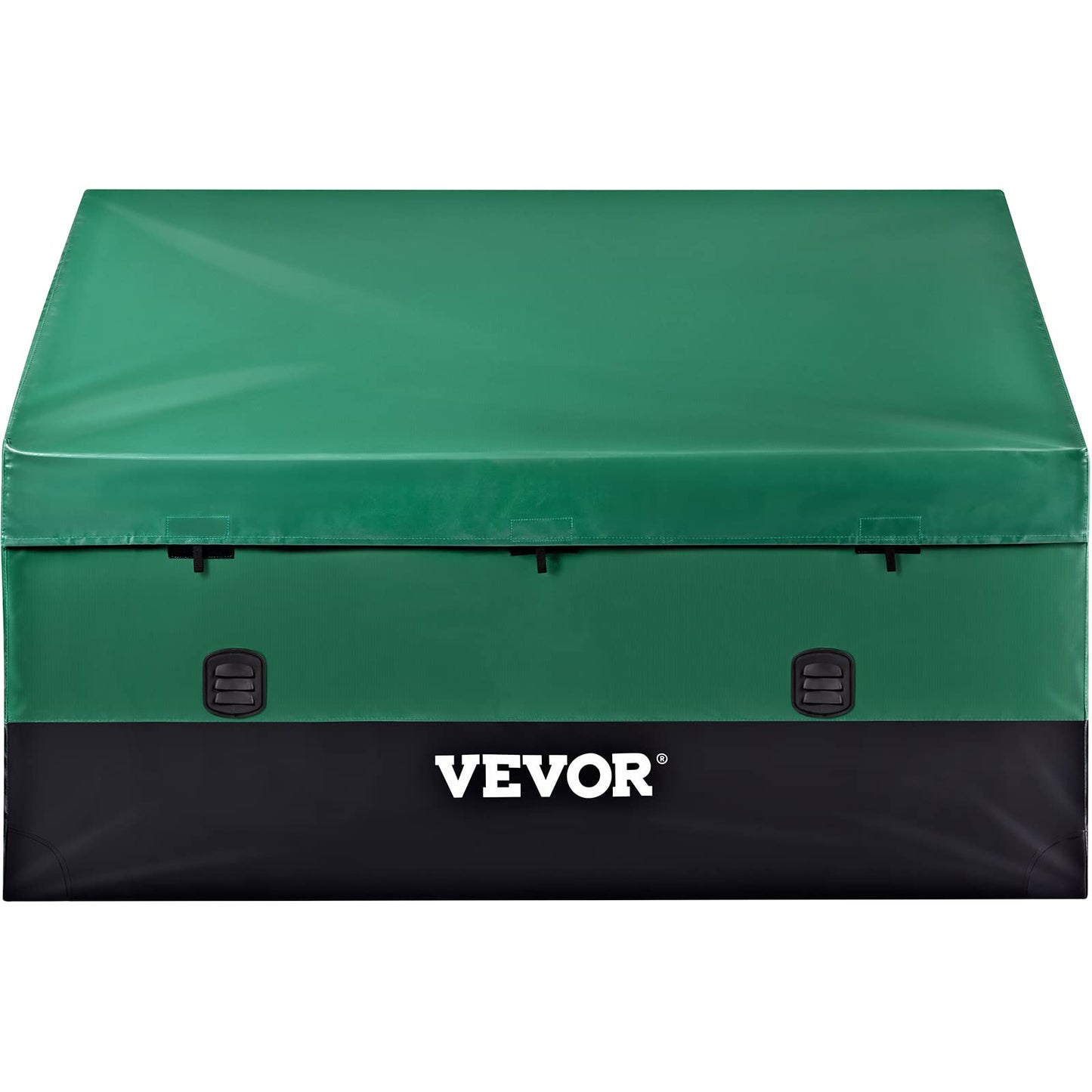 VEVOR Outdoor Storage Box, 230 Gallon Waterproof PE Tarpaulin Deck Box w/Galvanized Frame, All-Weather Protection & Portable, for Camping, Garden, Poolside, and Yard, Black & Green - CookCave