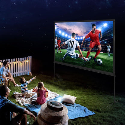 VEVOR Projector Screen with Stand, 100 inch 16:9 4K 1080 HD Outdoor Movie Screen with Stand, Wrinkle-Free Projection Screen with Bar Feet and Carry Bag, for Home Theater Cinema Backyard Movie Night - CookCave