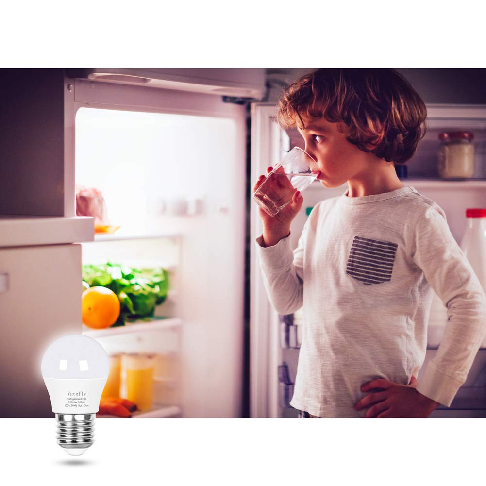 Vgogfly LED Refrigerator Light Bulb 40W Equivalent 120V A15 Fridge Waterproof Bulbs 5 W Daylight White 5000K E26 Medium Base Freezer Home Lighting Lamp Non-dimmable(2 Pack) - CookCave
