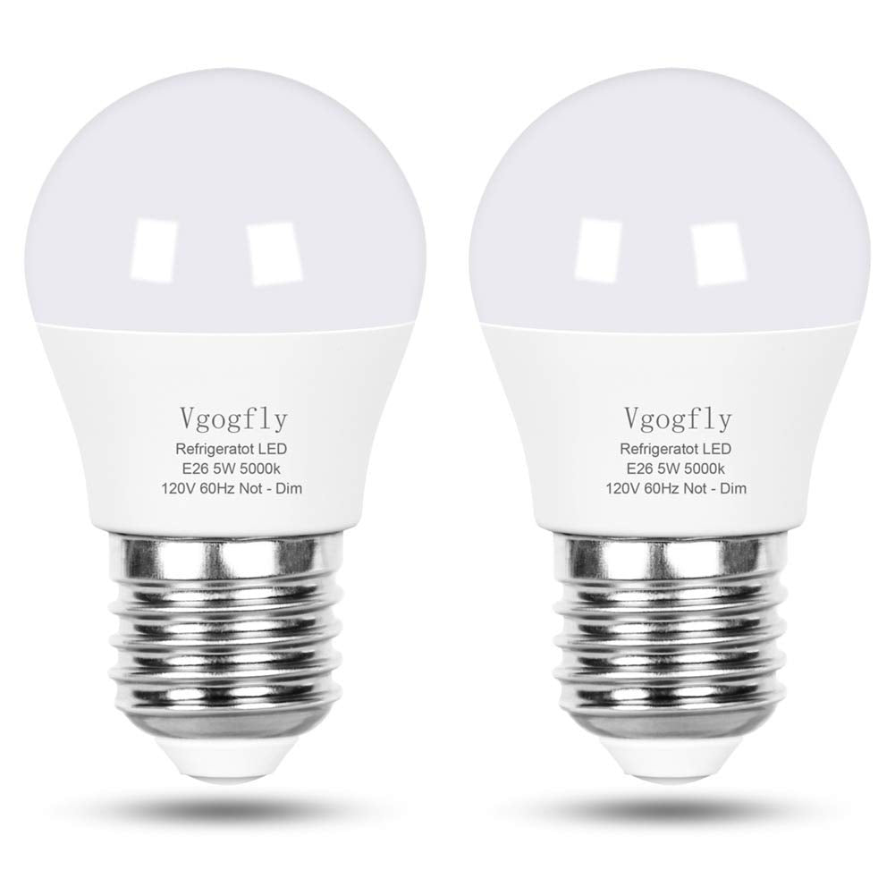 Vgogfly LED Refrigerator Light Bulb 40W Equivalent 120V A15 Fridge Waterproof Bulbs 5 W Daylight White 5000K E26 Medium Base Freezer Home Lighting Lamp Non-dimmable(2 Pack) - CookCave