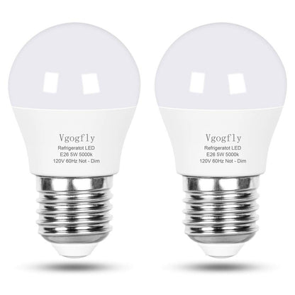 Vgogfly LED Refrigerator Light Bulb 40W Equivalent 120V A15 Fridge Waterproof Bulbs 5 W Daylight White 5000K E26 Medium Base Freezer Home Lighting Lamp Non-dimmable(2 Pack) - CookCave