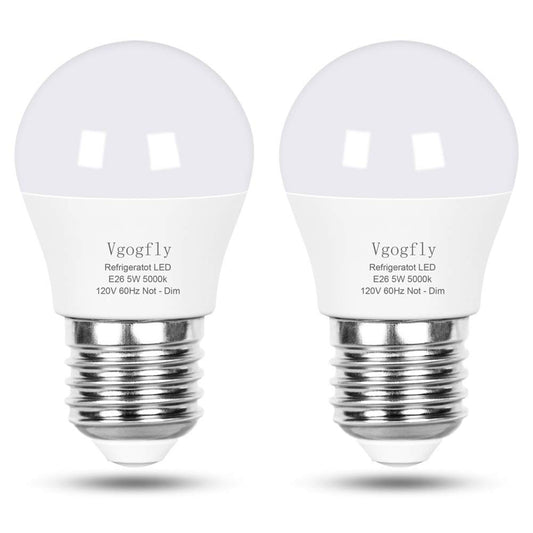 Vgogfly LED Refrigerator Light Bulb 40W Equivalent 120V A15 Fridge Waterproof Bulbs 5 W Daylight White 5000K E26 Medium Base Freezer Home Lighting Lamp Non-dimmable(2 Pack) - CookCave